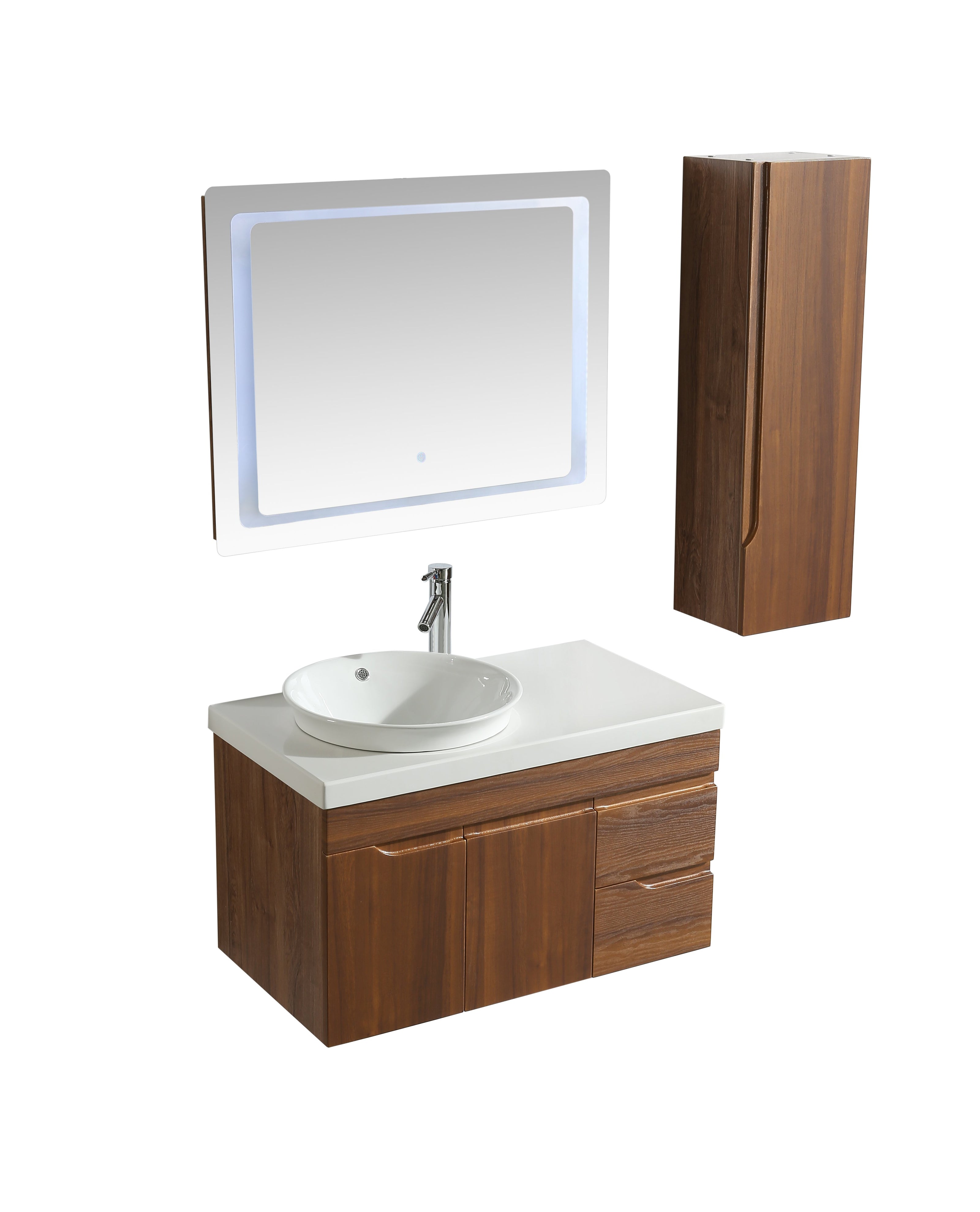 Mobile Arredo Bagno Las Vegas 90 cm Moderno + Colonna Arredo