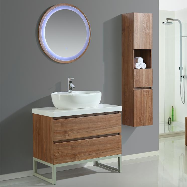 Mobile Arredo Bagno Paris 90 cm Moderno + Colonna Arredo