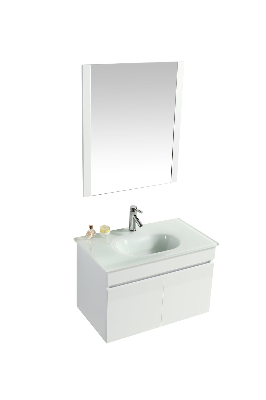 Mobile Arredo Bagno Easy White 80 cm Sospeso Bianco Moderno
