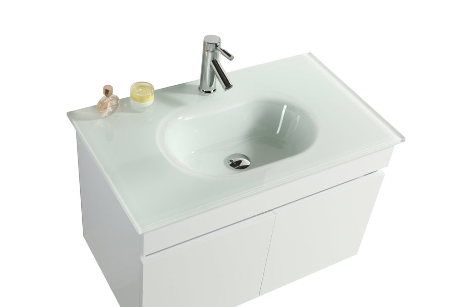 Mobile Arredo Bagno Easy White 80 cm Sospeso Bianco Moderno