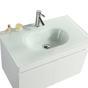 Mobile Arredo Bagno Easy White 80 cm Sospeso Bianco Moderno