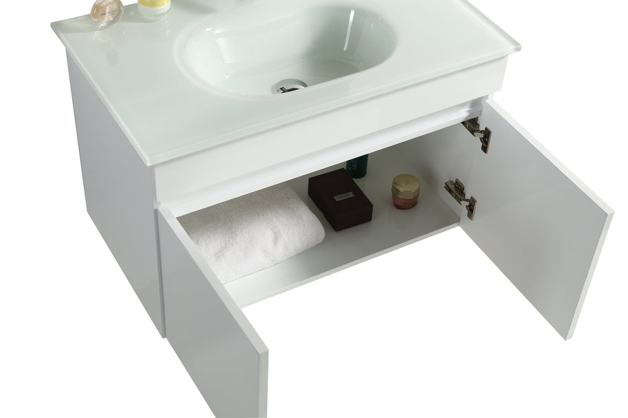 Mobile Arredo Bagno Easy White 80 cm Sospeso Bianco Moderno