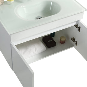 Mobile Arredo Bagno Easy White 80 cm Sospeso Bianco Moderno
