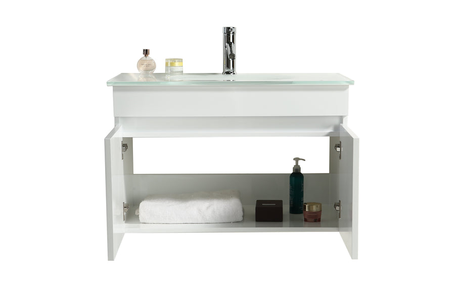 Mobile Arredo Bagno Easy White 80 cm Sospeso Bianco Moderno