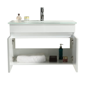 Mobile Arredo Bagno Easy White 80 cm Sospeso Bianco Moderno