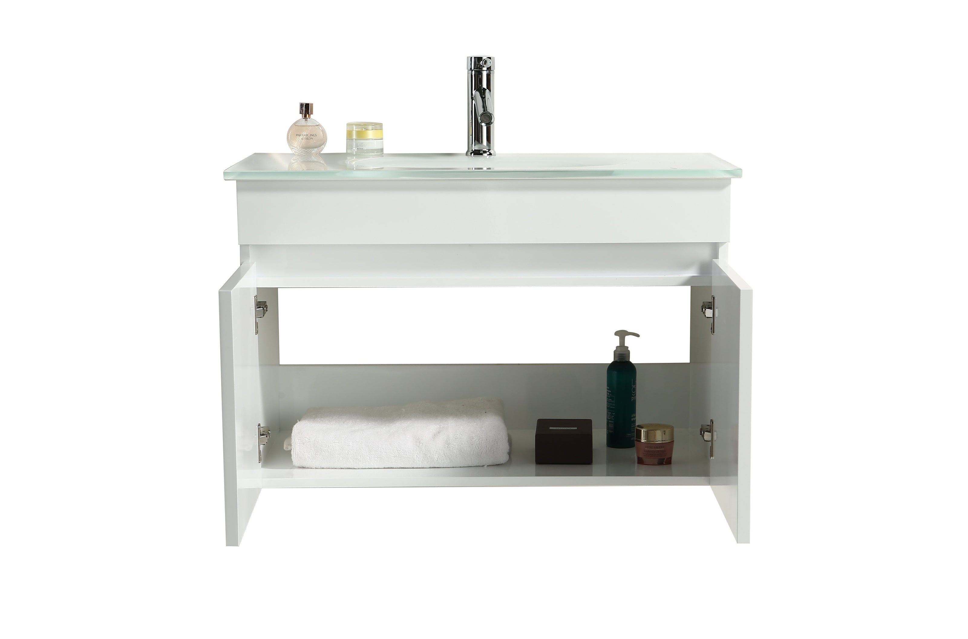 Mobile Arredo Bagno Easy White 80 cm Sospeso Bianco Moderno