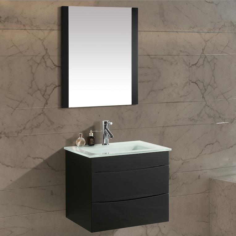 Mobile Arredo Bagno Easy 60cm Nero Moderno Sospeso