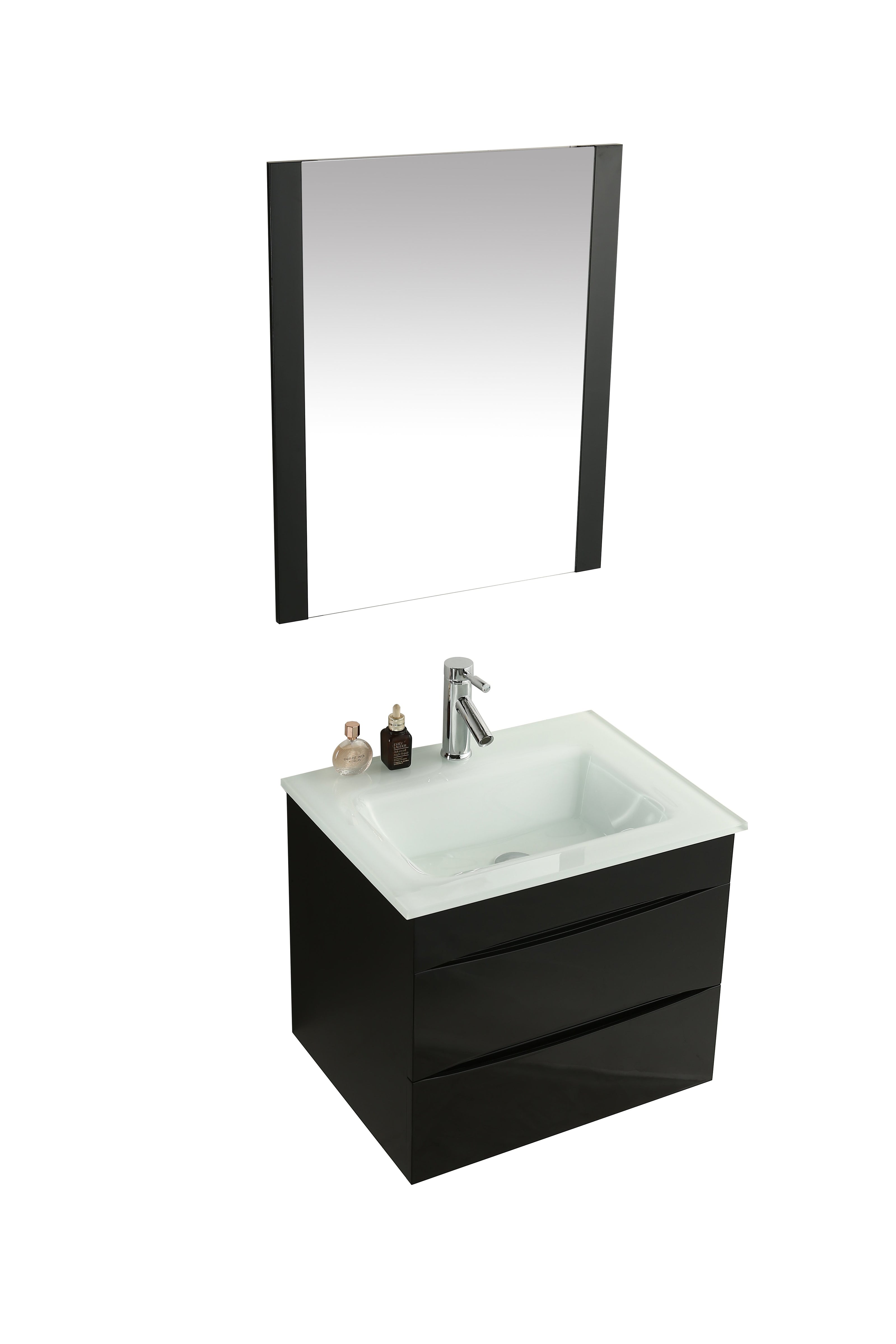 Mobile Arredo Bagno Easy 60cm Nero Moderno Sospeso