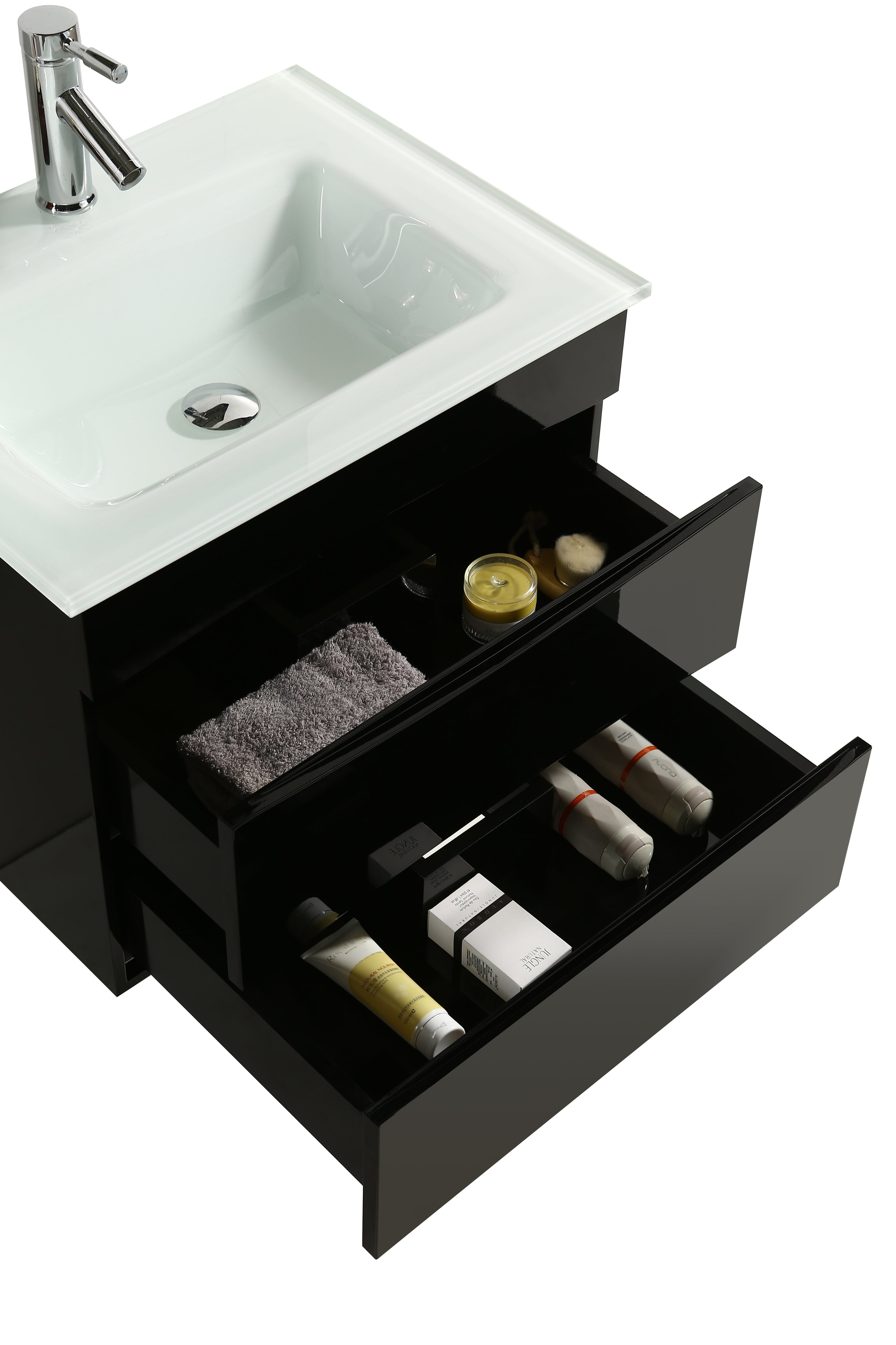 Mobile Arredo Bagno Easy 60cm Nero Moderno Sospeso