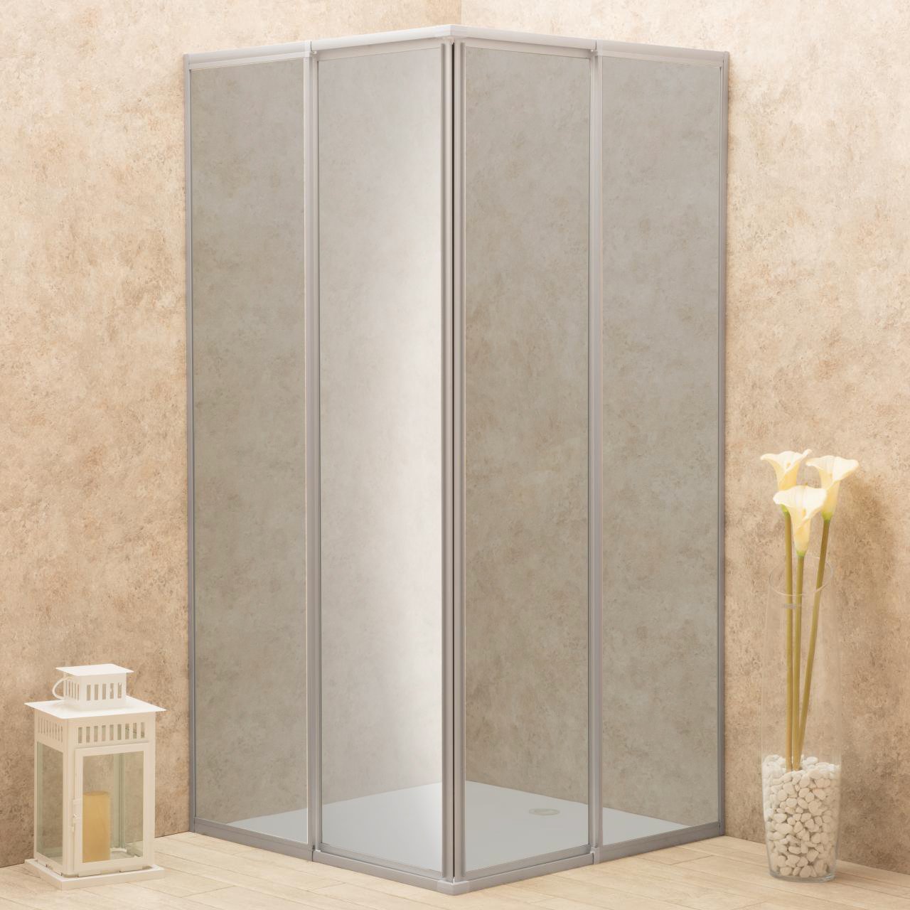 Box Doccia Regolabile Reversibile 72x84cm Vetro 6mm Fume' Angolare