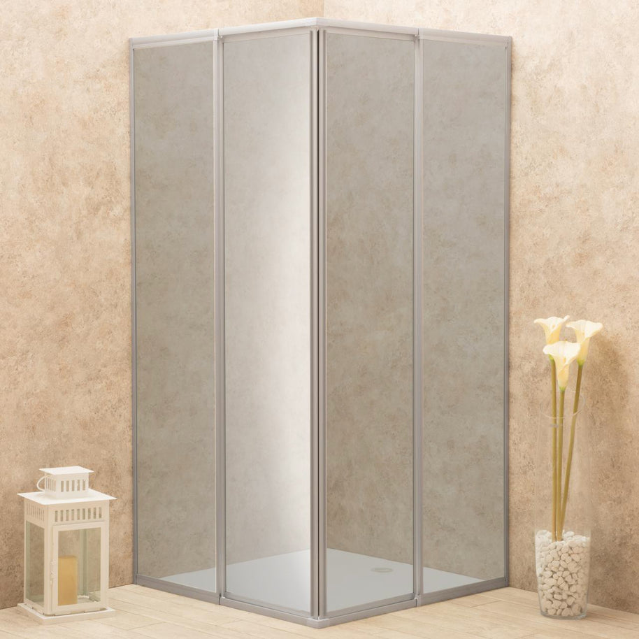 Box Doccia Regolabile Reversibile 74x74cm Vetro 6mm Fume' Angolare