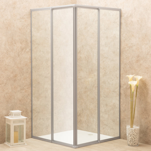 Box Doccia Regolabile Reversibile 83x83cm Vetro 6mm Trasparente