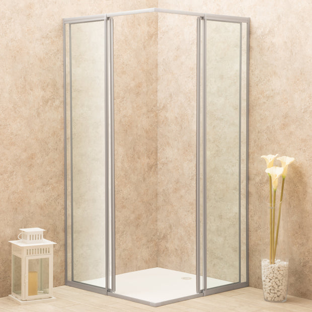 Box Doccia Regolabile Reversibile 83x83cm Vetro 6mm Trasparente