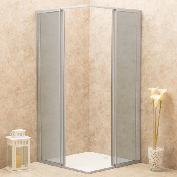 Box Doccia Regolabile Reversibile 85x85cm Vetro 6mm Fume' Angolare