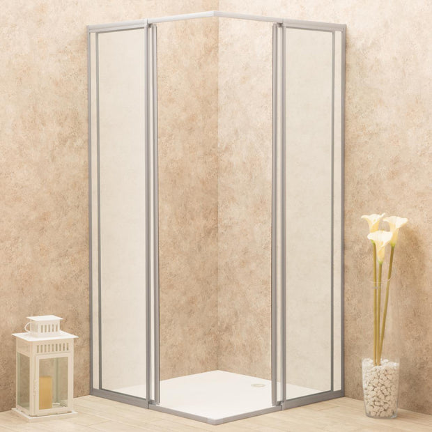 Box Doccia Regolabile Reversibile 86x88cm Vetro Satinato 6mm Angolare