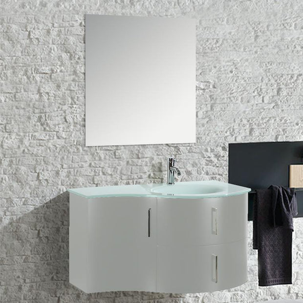 Mobile Arredo Bagno Kursal 104 cm Sospeso Bianco Destro Moderno