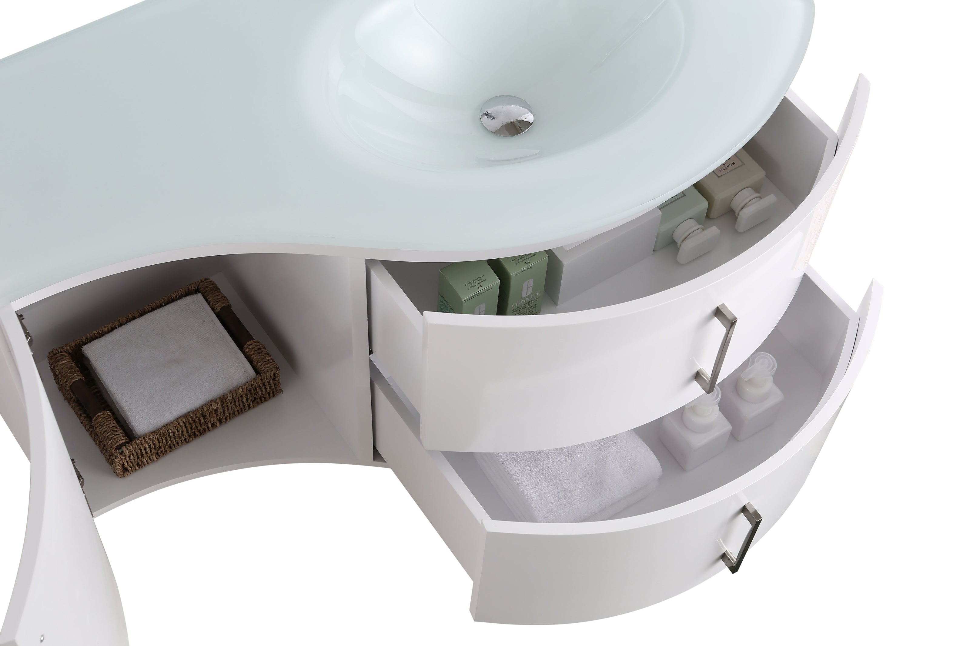 Mobile Arredo Bagno Kursal 104 cm Sospeso Bianco Destro Moderno