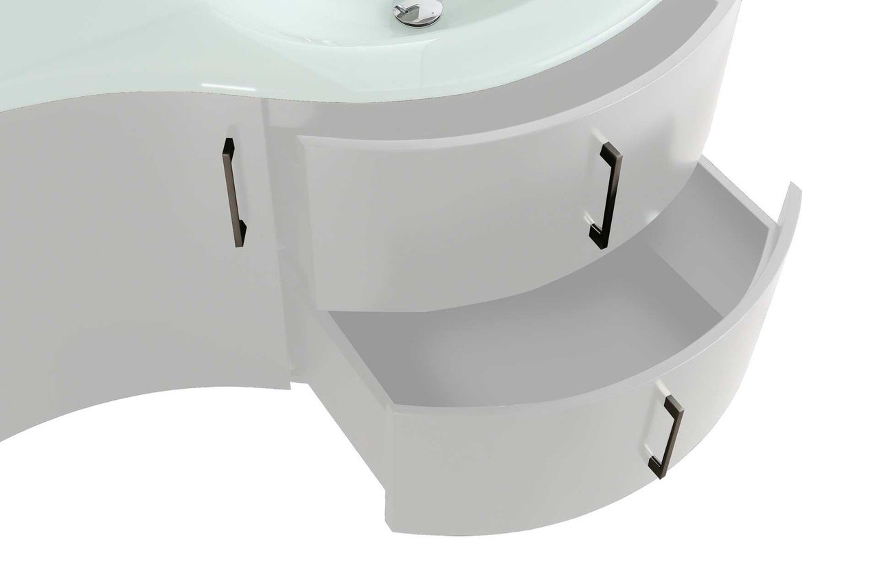 Mobile Arredo Bagno Kursal 104 cm Sospeso Bianco Destro Moderno