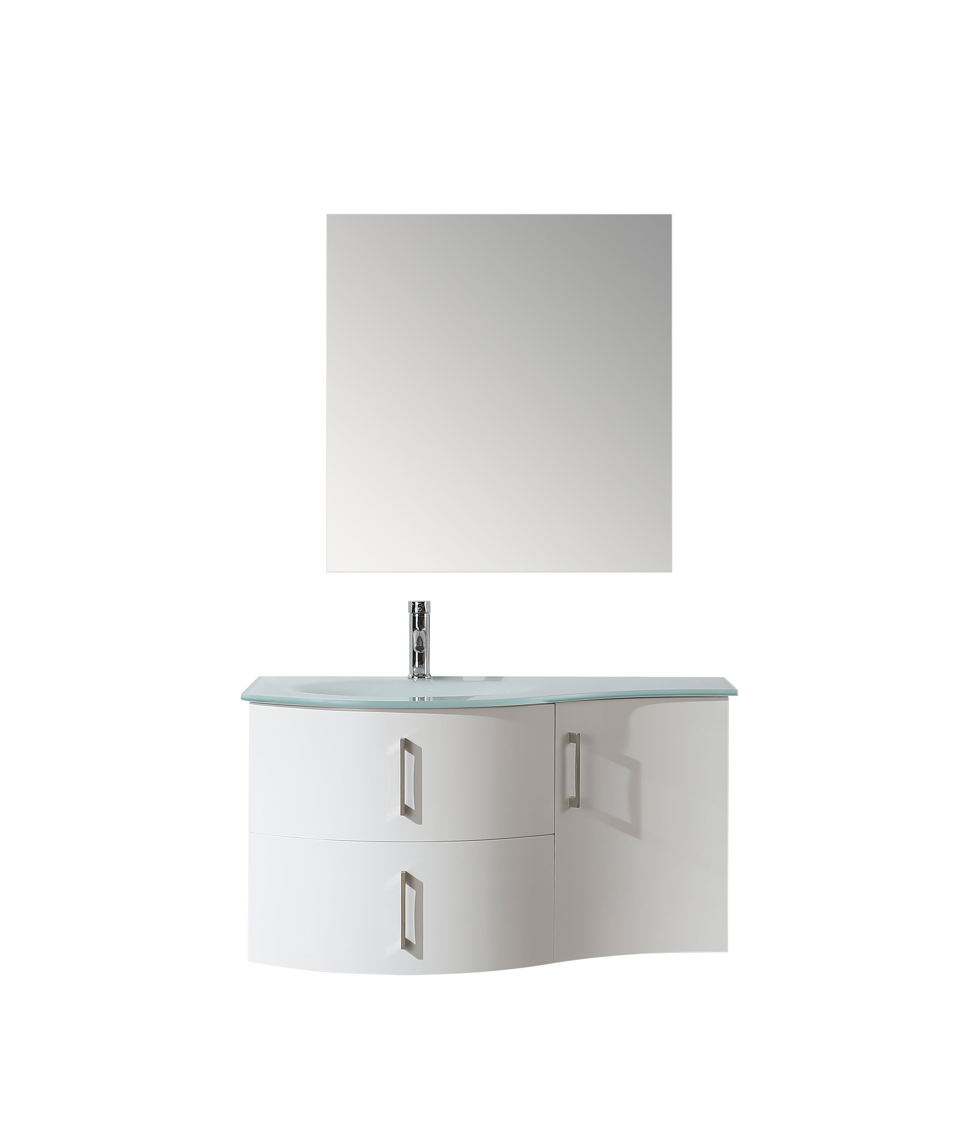 Mobile Arredo Bagno Kursal 104 cm Sospeso Bianco Sinistro Moderno
