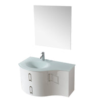 Mobile Arredo Bagno Kursal 104 cm Sospeso Bianco Sinistro Moderno