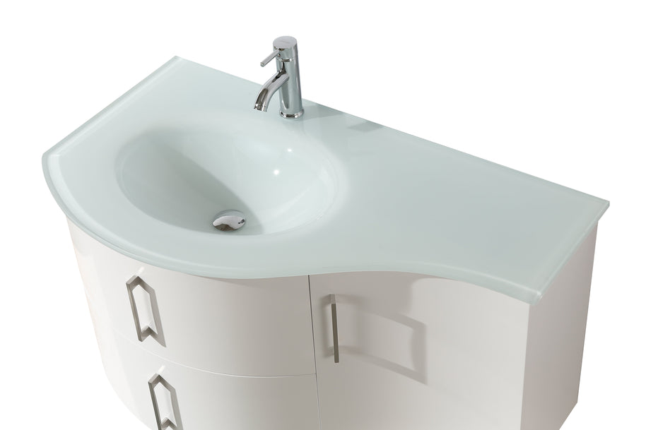 Mobile Arredo Bagno Kursal 104 cm Sospeso Bianco Sinistro Moderno