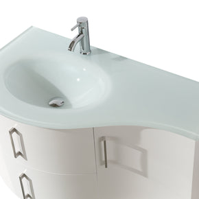 Mobile Arredo Bagno Kursal 104 cm Sospeso Bianco Sinistro Moderno