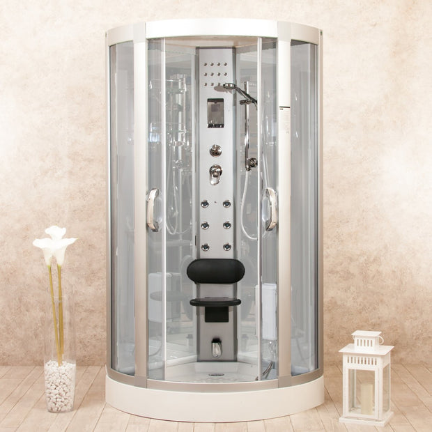 Box Doccia idromassaggio White Eden 80x80cm Sauna Bagno Turco e Ozono
