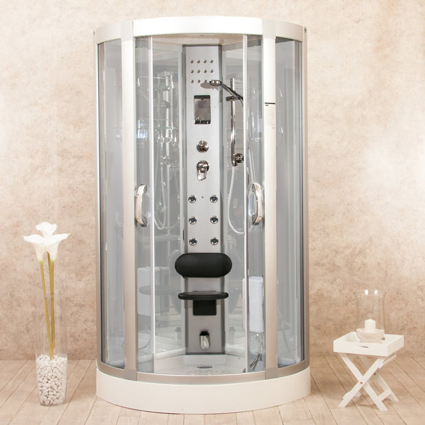 Box Doccia Idromassaggio White Eden 90x90cm Sauna Bagno Turco e Ozonoterapia