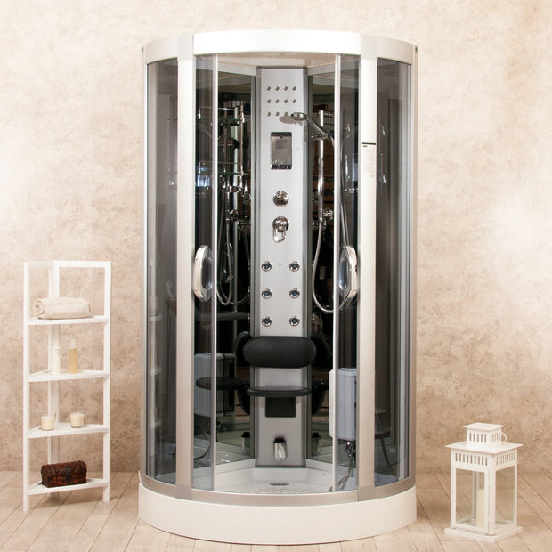 Black Eden 90x90cm Box Doccia Idromassaggio Sauna Bagno Turco e Ozonoterapia