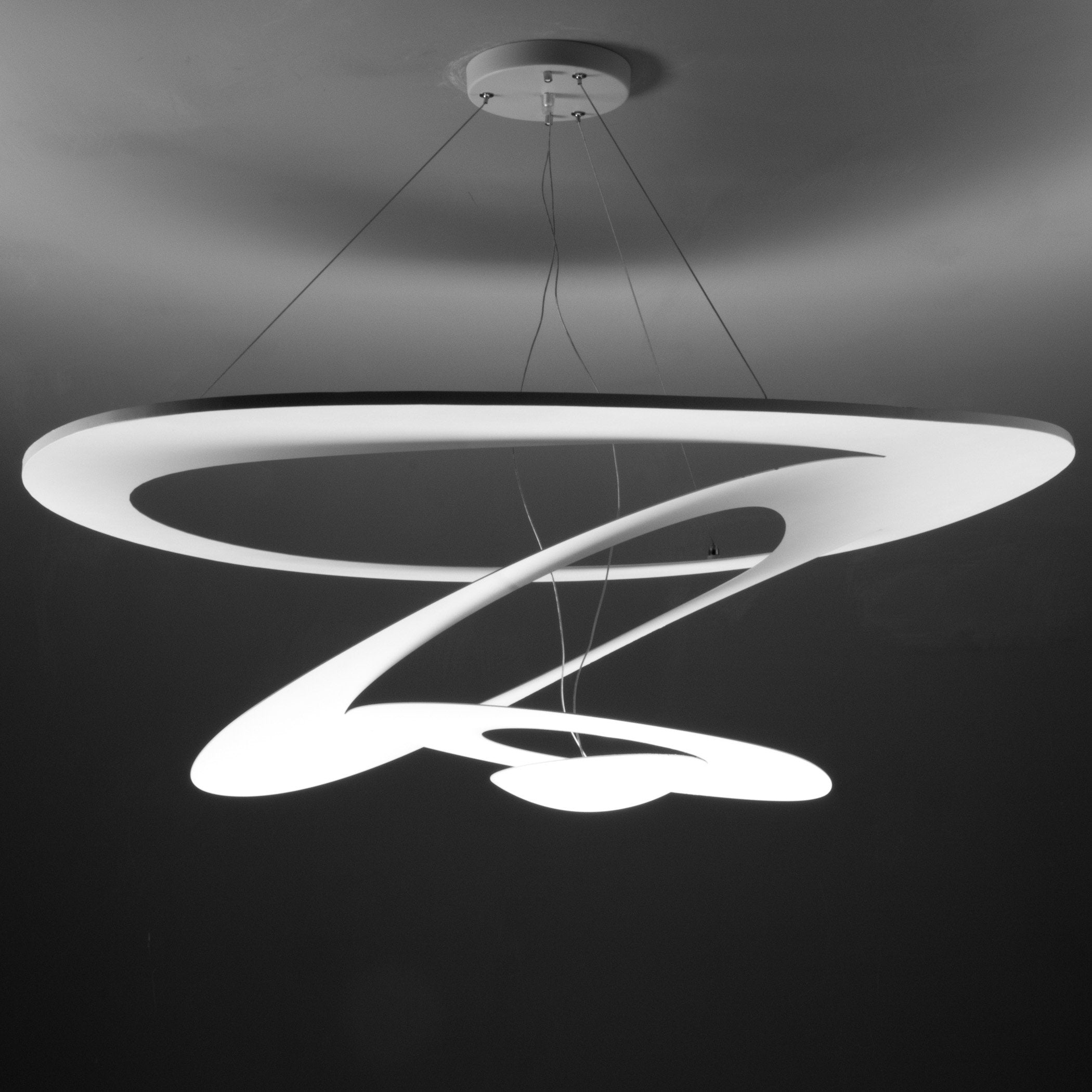 Lampadario Moderno Space Design color Bianco 100cm in Metallo