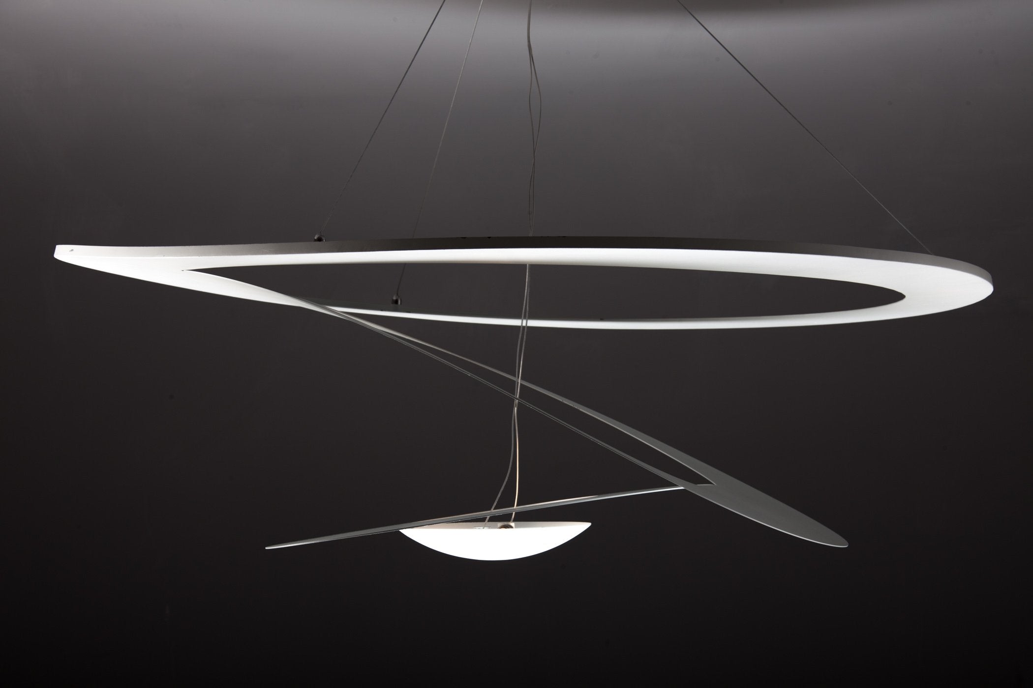 Lampadario Moderno Space Design color Bianco 100cm in Metallo