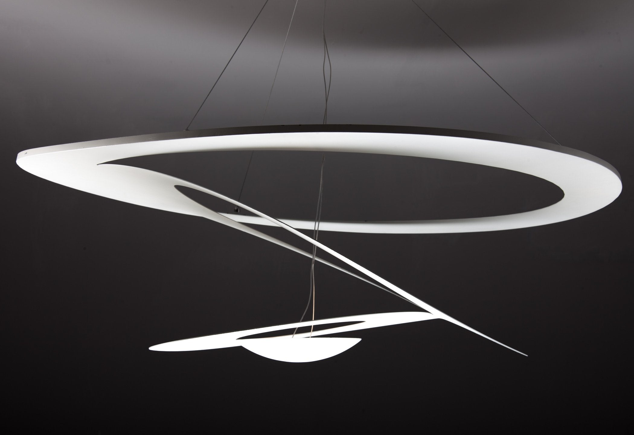 Lampadario Moderno Space Design color Bianco 100cm in Metallo