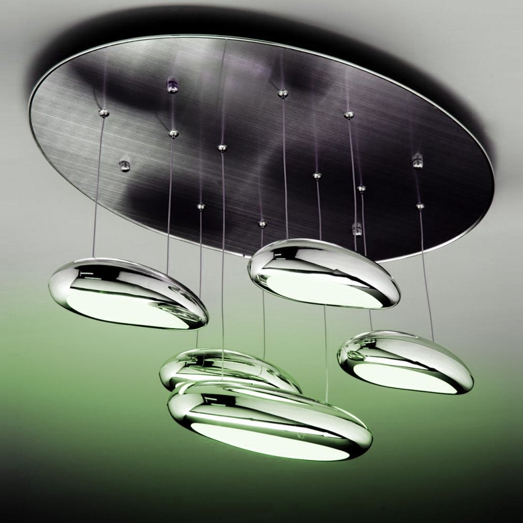 Lampadario Moderno a Led Drop Design 5B Luce Fredda, Calda e Multicolor