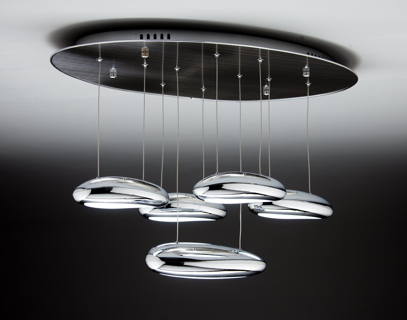 Lampadario Moderno a Led Drop Design 5B Luce Fredda, Calda e Multicolor