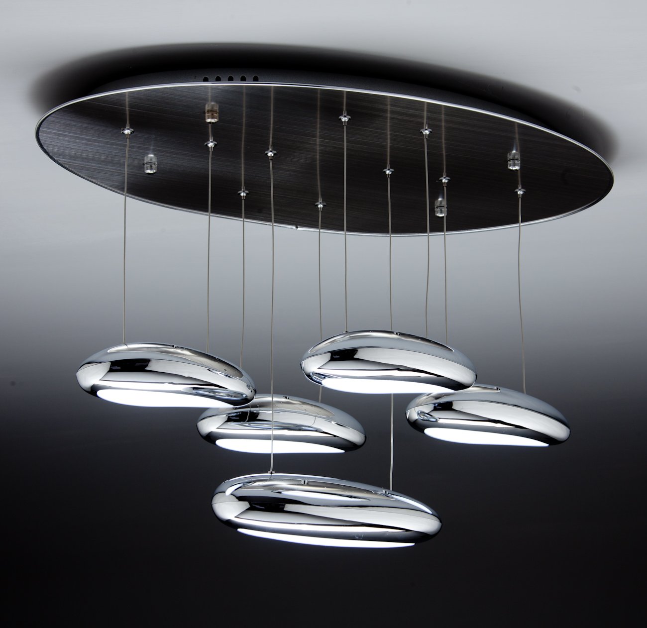 Lampadario Moderno a Led Drop Design 5B Luce Fredda, Calda e Multicolor