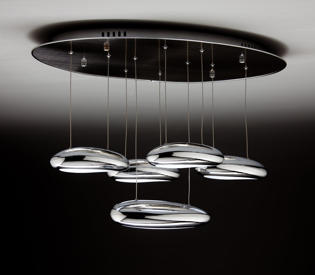 Lampadario Moderno a Led Drop Design 5B Luce Fredda, Calda e Multicolor