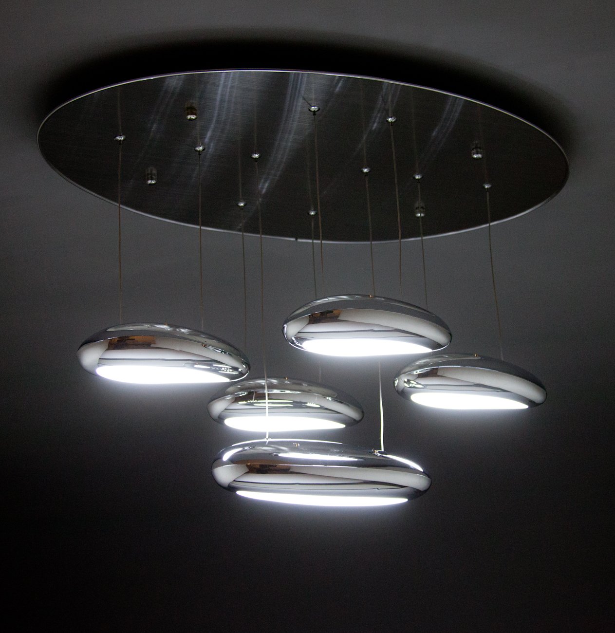 Lampadario Moderno a Led Drop Design 5B Luce Fredda, Calda e Multicolor