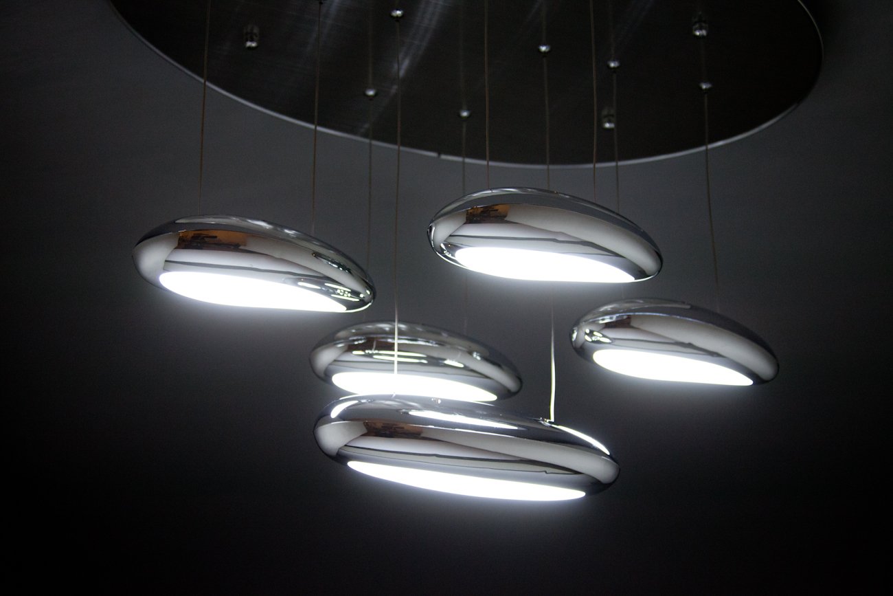 Lampadario Moderno a Led Drop Design 5B Luce Fredda, Calda e Multicolor