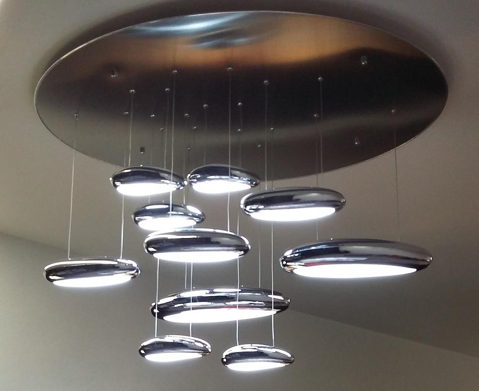 Lampadario Moderno a Led Drop Design 10B luce Calda, Fredda e Multicolore