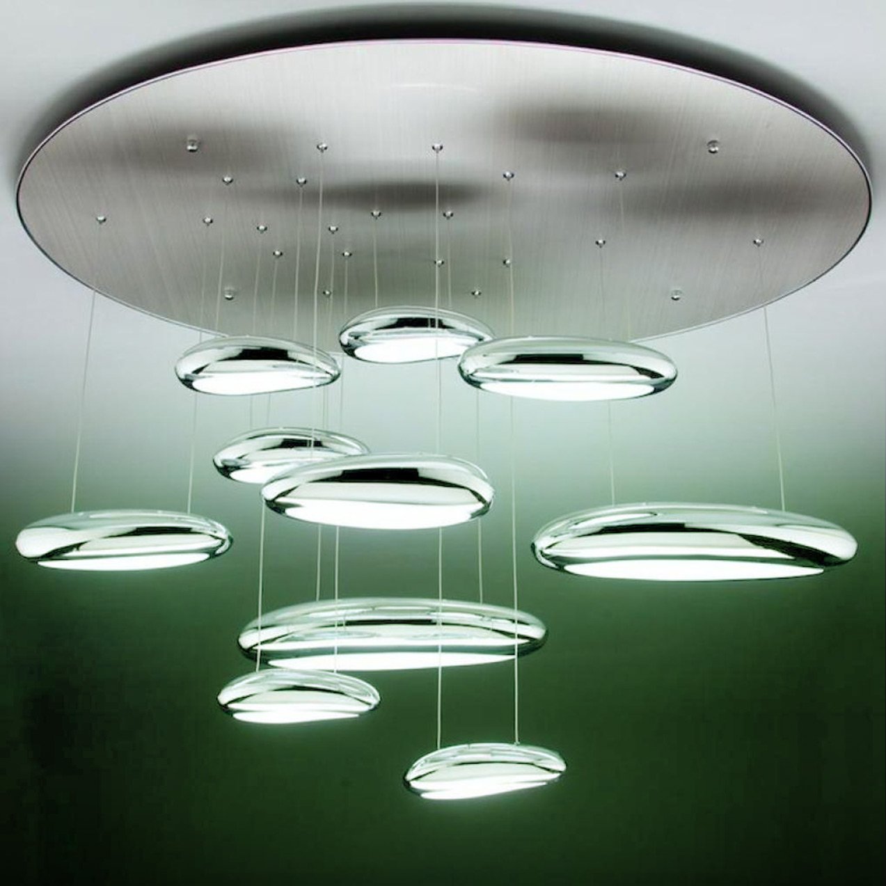 Lampadario Moderno a Led Drop Design 10B luce Calda, Fredda e Multicolore