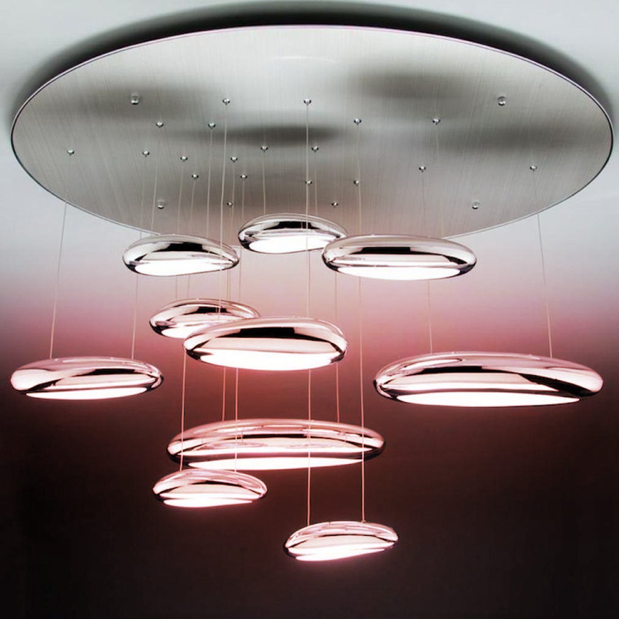 Lampadario Moderno a Led Drop Design 10B luce Calda, Fredda e Multicolore