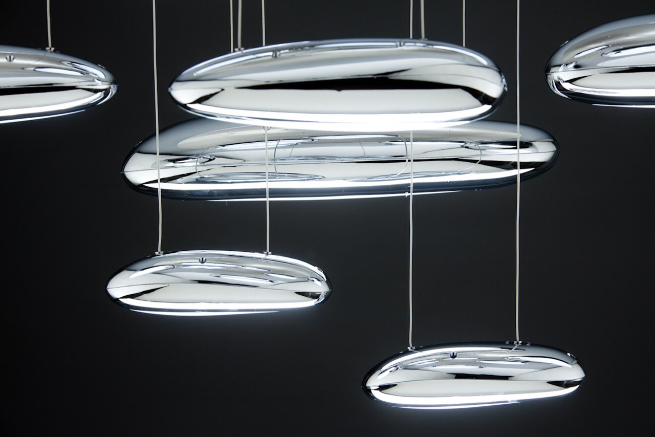 Lampadario Moderno a Led Drop Design 10B luce Calda, Fredda e Multicolore