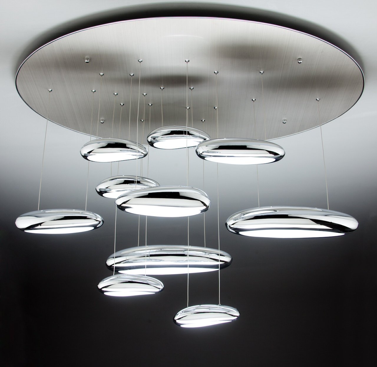 Lampadario Moderno a Led Drop Design 10B luce Calda, Fredda e Multicolore