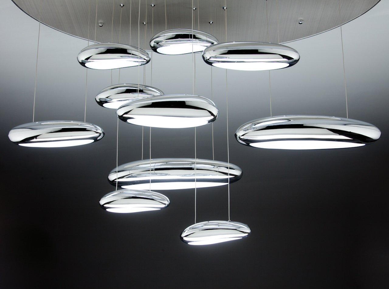 Lampadario Moderno a Led Drop Design 10B luce Calda, Fredda e Multicolore