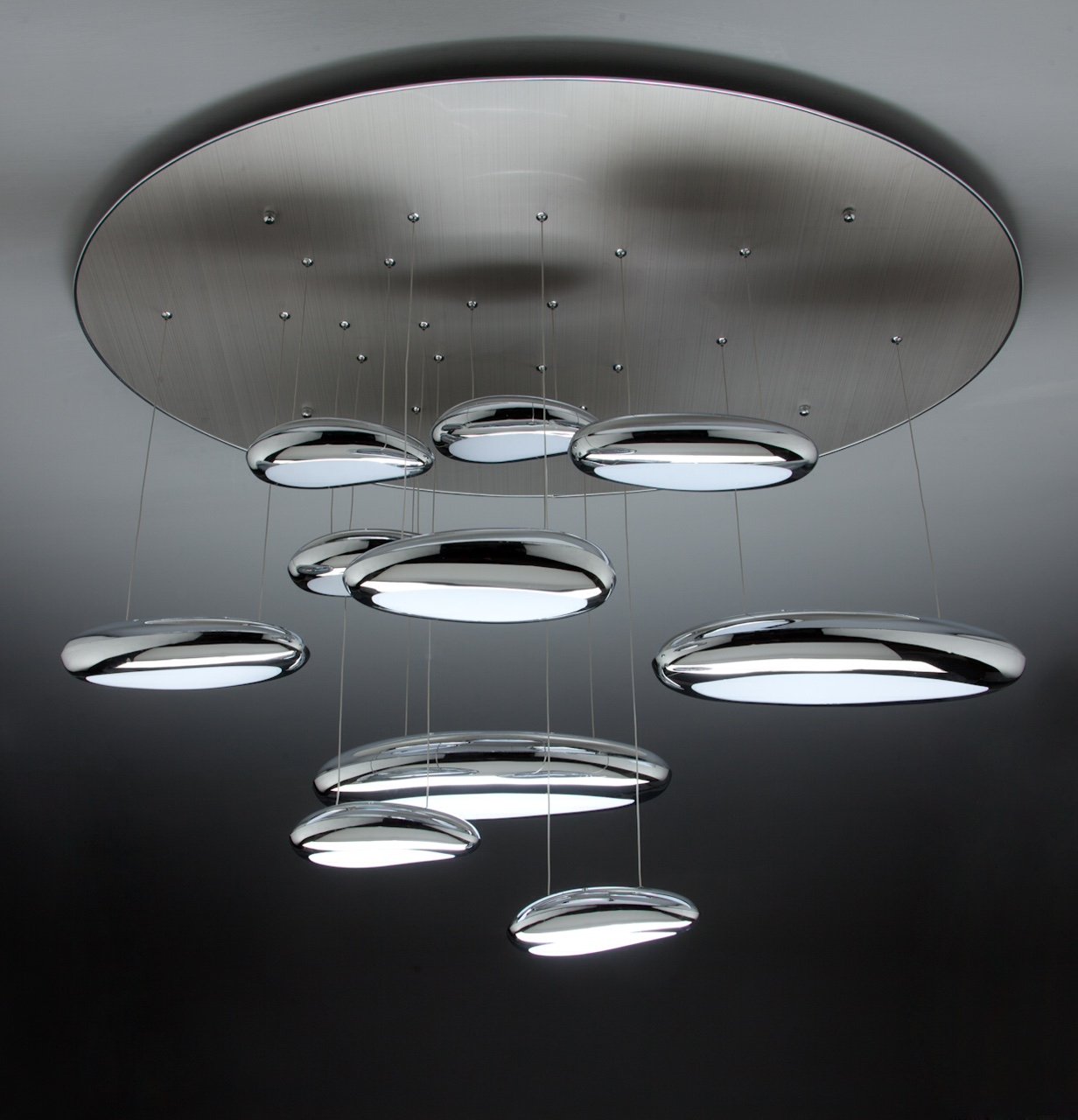 Lampadario Moderno a Led Drop Design 10B luce Calda, Fredda e Multicolore