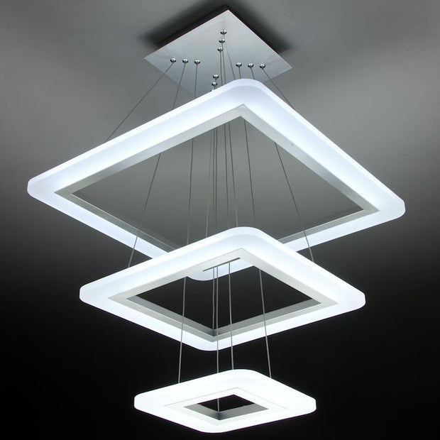 Lampadario a Sospensione Led Square 3T Luce Calda, Fredda, e Multicolor