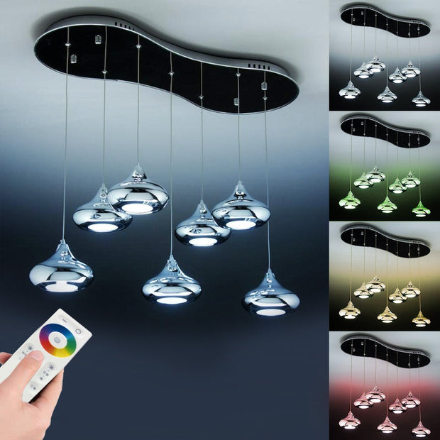 Lampadario a Sospensione Led Drop 7  Design Luce calda, Fredda e Multicolor