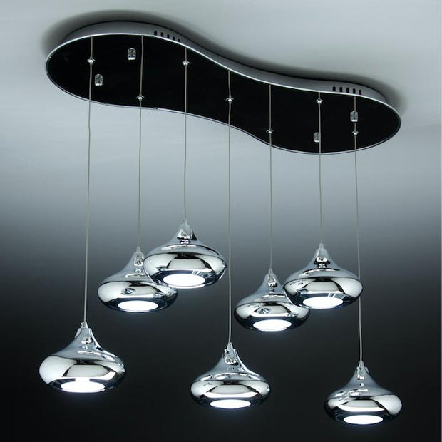 Lampadario a Sospensione Led Drop 7  Design Luce calda, Fredda e Multicolor