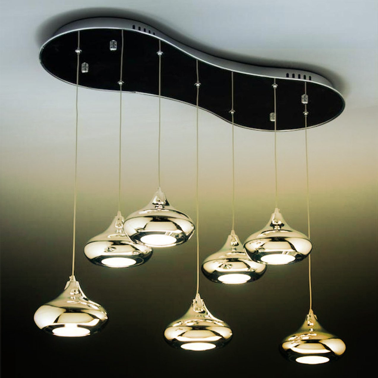 Lampadario a Sospensione Led Drop 7  Design Luce calda, Fredda e Multicolor