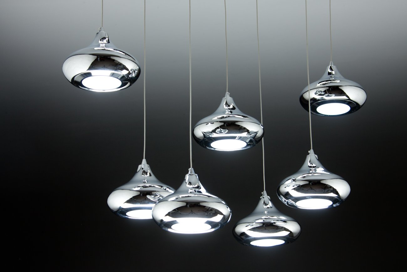 Lampadario a Sospensione Led Drop 7  Design Luce calda, Fredda e Multicolor